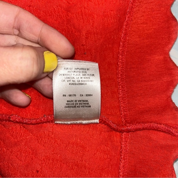 Women’s size XS Maeve Anthropologie Coral Caye Scalloped Hem Cut Out Dress - Picture 12 of 14